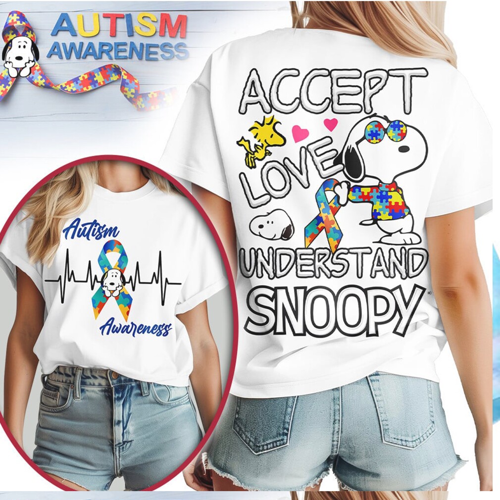 Snoopy Autism Awareness Accept Love Understand Puzzle Ribbon Graphic Shirt Snoopy Autism Awareness Accept Love Understand Puzzle Ribbon Graphic Shirt
