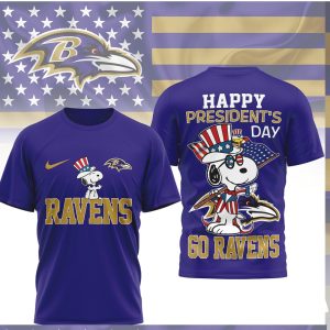 Snoopy Baltimore Ravens Happy President's Day Patriotic Football Shirt