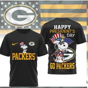 Snoopy Green Bay Packers Happy President's Day Patriotic Shirt