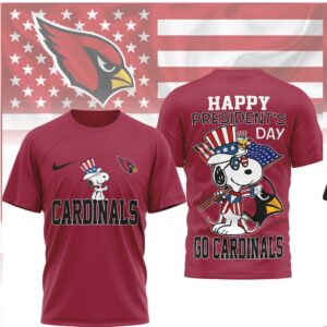 Snoopy Happy President’s Day Arizona Cardinals NFL Patriotic 3D Print Shirt Snoopy Happy President’s Day Arizona Cardinals NFL Patriotic 3D Print Shirt