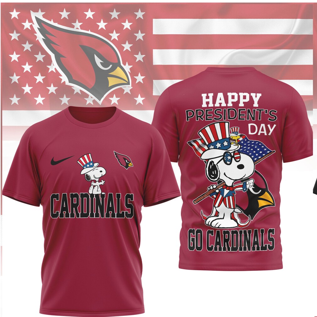 Snoopy Happy President's Day Arizona Cardinals NFL Patriotic 3D Print Shirt Snoopy Happy President's Day Arizona Cardinals NFL Patriotic 3D Print Shirt