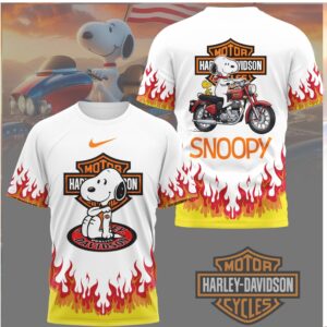 Snoopy Harley Davidson Motor Cycles Flame Graphic T Shirt Snoopy Harley Davidson Motor Cycles Flame Graphic T Shirt