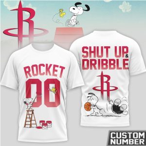 Snoopy Houston Rockets Basketball Shut Up and Dribble Custom Number T Shirt
