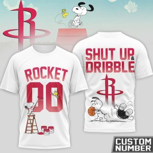 Snoopy Houston Rockets Basketball Shut Up and Dribble Custom Number T Shirt