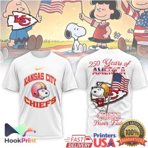 Snoopy Kansas City Chiefs 250 Years of America Patriotic NFL T Shirt