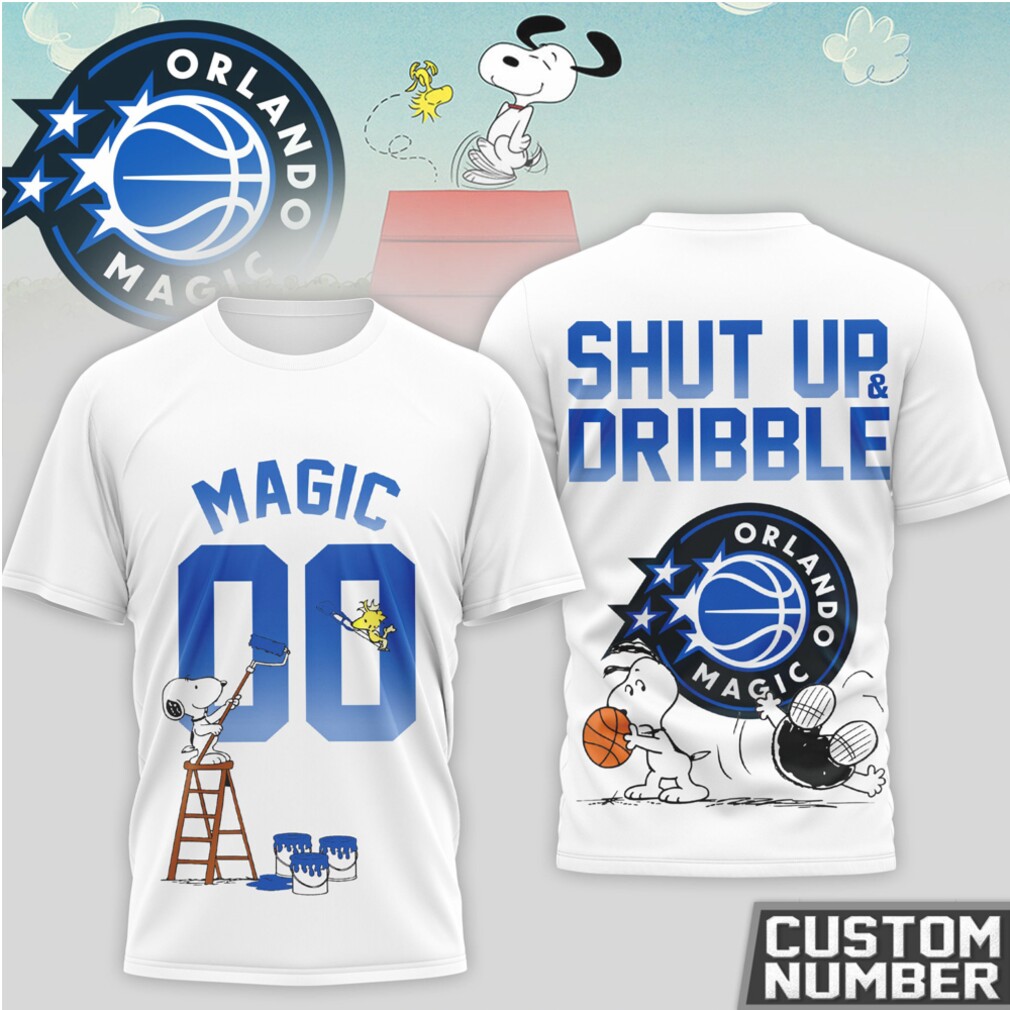 Snoopy Orlando Magic Basketball Shut Up and Dribble NBA Custom Apparel T Shirt Snoopy Orlando Magic Basketball Shut Up and Dribble NBA Custom Apparel T Shirt