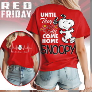 Snoopy Red Friday Until They All Come Home Military Support T Shirt