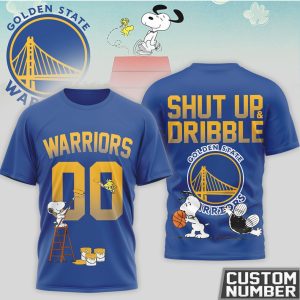 Snoopy & Woodstock Golden State Warriors Shut Up and Dribble NBA T Shirt Snoopy & Woodstock Golden State Warriors Shut Up and Dribble NBA T Shirt