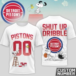 Snoopy x Detroit Pistons Custom Number Shut Up and Dribble Pistons Fan T Shirt