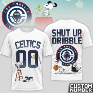 Snoopy x LA Clippers Custom Number Shut Up and Dribble Clippers Fan T Shirt