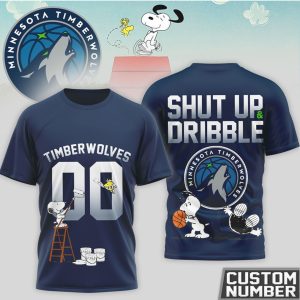 Snoopy x Minnesota Timberwolves Custom Number Shut Up and Dribble Timberwolves Fan T Shirt Snoopy x Minnesota Timberwolves Custom Number Shut Up and Dribble Timberwolves Fan T Shirt