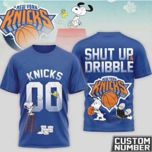 Snoopy x New York Knicks Custom Number Shut Up and Dribble Knicks Fan T Shirt Snoopy x New York Knicks Custom Number Shut Up and Dribble Knicks Fan T Shirt