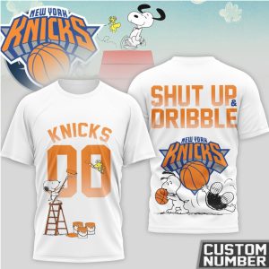 Snoopy x New York Knicks Custom Number Shut Up and Dribble Knicks Fan T Shirt