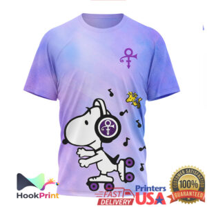 Snoopy x Prince Tribute Purple Rain Roller Skating Music Shirt Snoopy x Prince Tribute Purple Rain Roller Skating Music Shirt