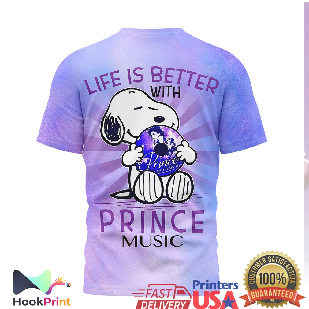 Snoopy x Prince Tribute Purple Rain Roller Skating Music Shirt Snoopy x Prince Tribute Purple Rain Roller Skating Music Shirt