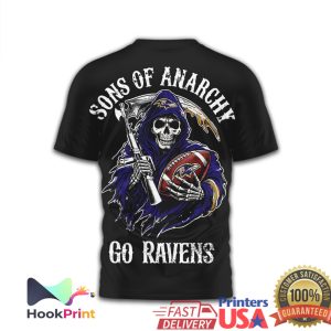 Sons of Anarchy Baltimore Ravens Reaper Logo Football T Shirt