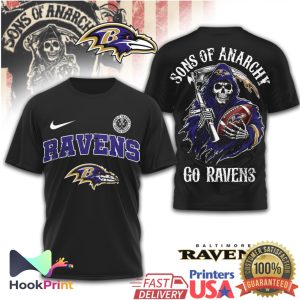 Sons of Anarchy Baltimore Ravens Reaper Logo Football T Shirt