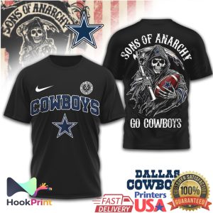 Sons of Anarchy Dallas Cowboys Grim Reaper Football T Shirt