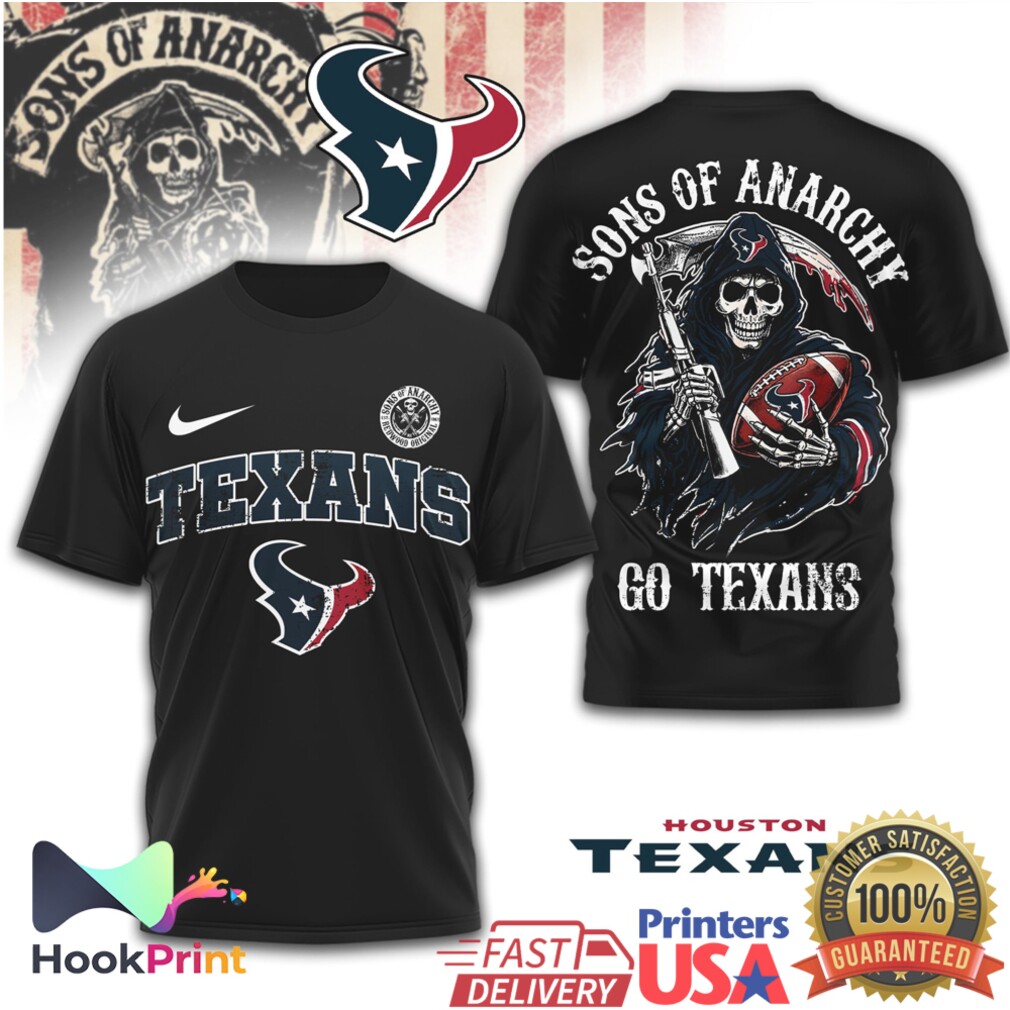 Sons of Anarchy Houston Texans Grim Reaper Football T Shirt Sons of Anarchy Houston Texans Grim Reaper Football T Shirt