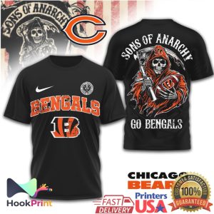 Sons of Anarchy x Cincinnati Bengals Reaper Football Fan T Shirt