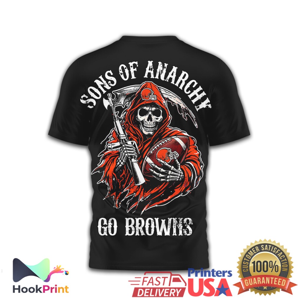 Sons of Anarchy x Cleveland Browns Reaper Football Fan T Shirt Sons of Anarchy x Cleveland Browns Reaper Football Fan T Shirt