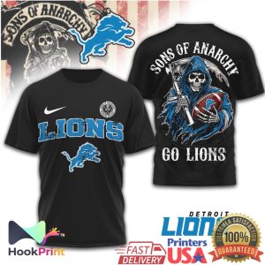 Sons of Anarchy x Detroit Lions Reaper Football Fan T Shirt