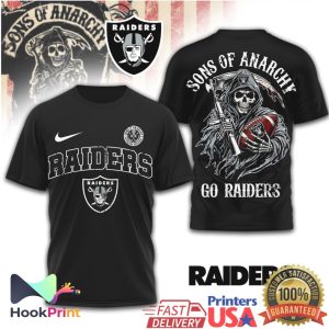 Sons of Anarchy x Las Vegas Raiders Reaper Football Fan T Shirt