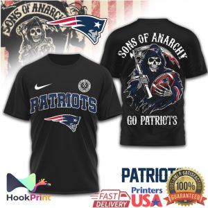 Sons of Anarchy x New England Patriots Reaper Football Fan T Shirt
