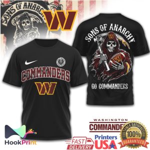 Sons of Anarchy x Washington Commanders Reaper Football Fan T Shirt