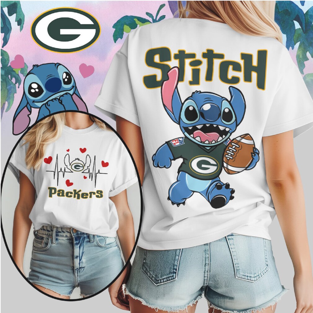Stitch Green Bay Packers Football Heartbeat Vintage Green Gold Cute Disney T Shirt Stitch Green Bay Packers Football Heartbeat Vintage Green Gold Cute Disney T Shirt