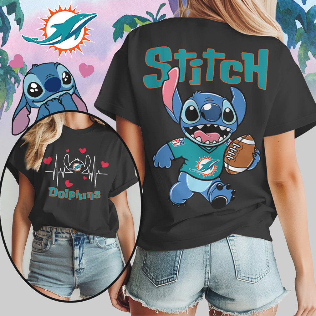 Stitch Miami Dolphins Football Heartbeat Tropical Team Spirit Aqua Orange Cute T Shirt Stitch Miami Dolphins Football Heartbeat Tropical Team Spirit Aqua Orange Cute T Shirt
