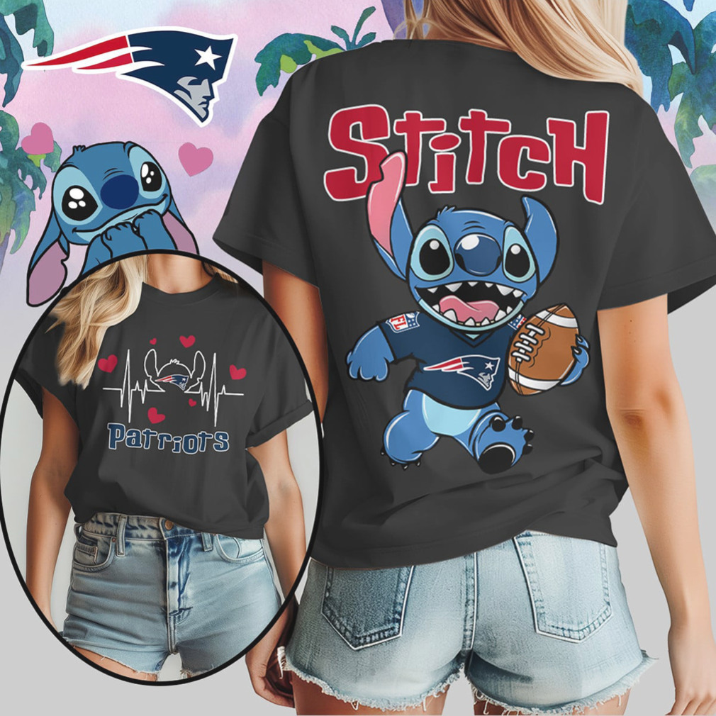 Stitch New England Patriots Football Heartbeat Fan Navy Red Cute Disney T Shirt Stitch New England Patriots Football Heartbeat Fan Navy Red Cute Disney T Shirt