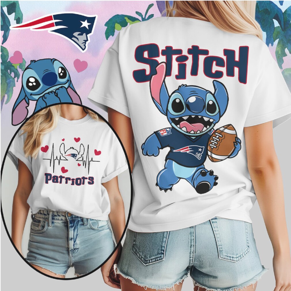 Stitch New England Patriots Football Heartbeat Fan Navy Red Cute Disney T Shirt Stitch New England Patriots Football Heartbeat Fan Navy Red Cute Disney T Shirt