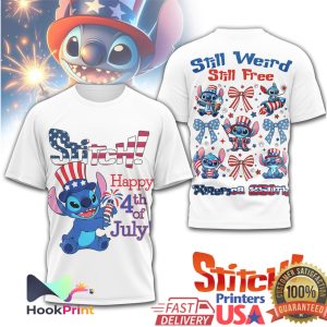 Stitch Still Weird Still Free America 250th Happy 4th of July Shirt