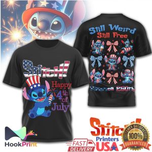 Stitch Still Weird Still Free America 250th Happy 4th of July Shirt