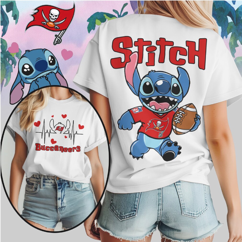 Stitch Tampa Bay Buccaneers Football Heartbeat Pirate Fan Gear Red Pewter T Shirt Stitch Tampa Bay Buccaneers Football Heartbeat Pirate Fan Gear Red Pewter T Shirt