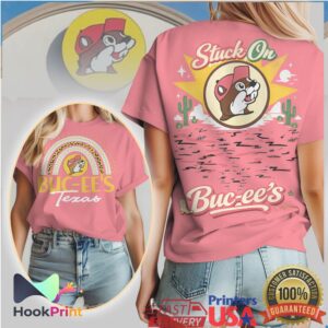 Stuck On Buc ee's Texas Retro Rainbow Sunset Beaver Shirt