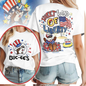 Sweet Land of Liberty Buc ee's Patriotic 4th of July Beaver T Shirt