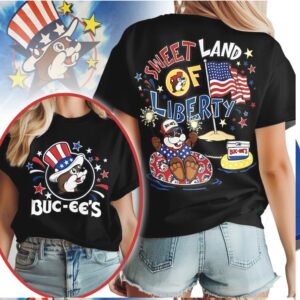 Sweet Land of Liberty Buc ee's Patriotic 4th of July Beaver T Shirt
