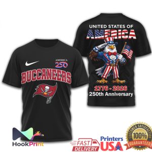 Tampa Bay Buccaneers 250th Anniversary 1776 2026 Flag T Shirt