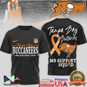 Tampa Bay Buccaneers MS Support Squad Awareness MS Xtra Credit Crew T Shirt