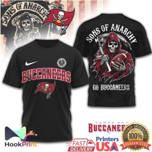 Tampa Bay Buccaneers Sons of Anarchy Reaper Pirate Skull Football T Shirt