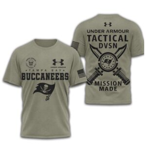 Tampa Bay Buccaneers Under Armour Tactical Mission Made Military Green NFL Shirt