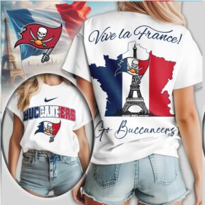 Tampa Bay Buccaneers Vive La France Pirate Flag Paris Fan NFL Shirt