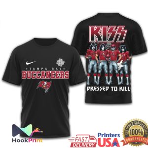 Tampa Bay Buccaneers x KISS Rock Band Dressed To Kill T Shirt