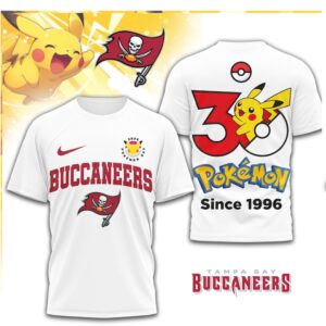 Tampa Bay Buccaneers x Pokemon 30th Anniversary Pikachu T Shirt Tampa Bay Buccaneers x Pokemon 30th Anniversary Pikachu T Shirt