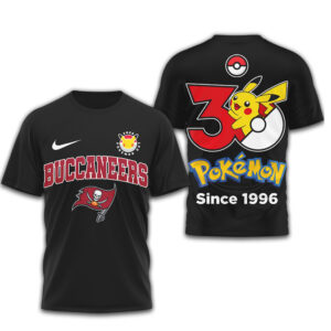 Tampa Bay Buccaneers x Pokemon 30th Anniversary Pikachu T Shirt