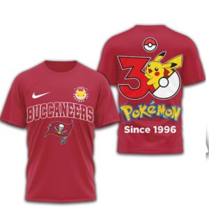 Tampa Bay Buccaneers x Pokemon Pikachu 30th Anniversary T Shirt