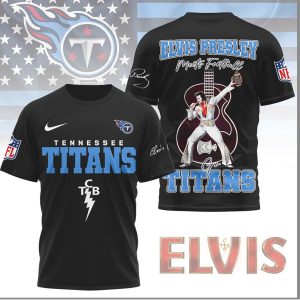 Tennessee Titans Elvis Presley Meets Football Blue TCB Design Shirt Tennessee Titans Elvis Presley Meets Football Blue TCB Design Shirt
