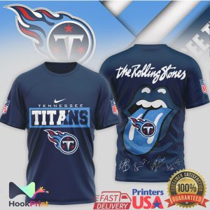 Tennessee Titans x The Rolling Stones Tongue Logo Signature T Shirt Tennessee Titans x The Rolling Stones Tongue Logo Signature T Shirt